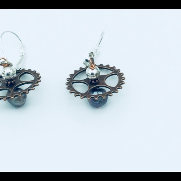 Galaxy Steampunk  Industrial Earrings Mixed Metals Hello Adele - Picture 3 of 3